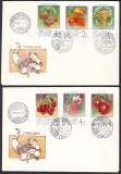 Ungarn  1986  6 Werte auf 2 FDC  Heimische Früchte