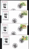 U N O - Wien  1996  4 Werte auf 4 FDC  Geschützte Pflanzen