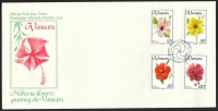 Vanuatu  1993  4 Werte auf 1 FDC  Hibiskusblüten