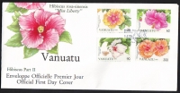 Vanuatu  1995  4 Werte auf 1 FDC  Hibiskusblüten