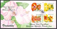 Vanuatu  1996  4 Werte auf 1 FDC  Hibiskusblüten