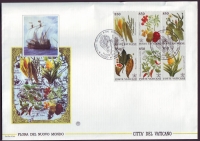 Vatikan  1992  6 Werte auf 1 FDC  Pflanzen aus Amerika