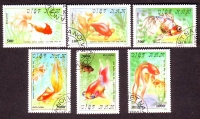 Vietnam  1990  6 Werte  gestempelt  Goldfische