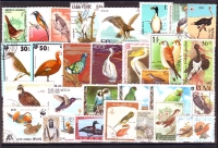 Vögel  Nr. 11  30 Werte  gestempelt  alle Welt