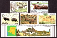Kongo - Zaire  1982  7 Werte  **  Heimische Wildtiere aus Virunga