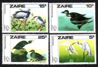 Kongo - Zaire  1985  4 Werte  **  Vögel - Audubon