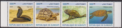 Dschibuti  2025  4 Werte  **  ZD  Reptilien