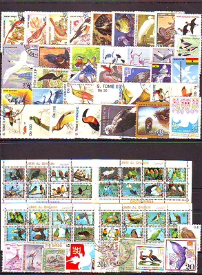Vögel  H03  70 Werte gestempelt