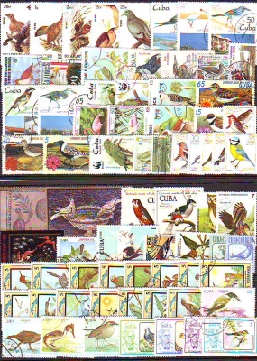Vögel  H06  70 Werte gestempelt
