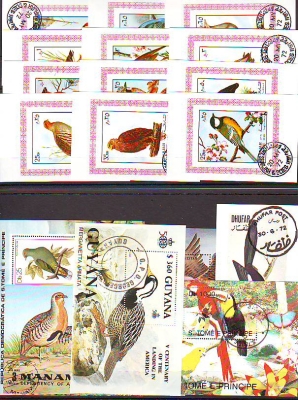 Vögel  H19  18 Blöcke gestempelt