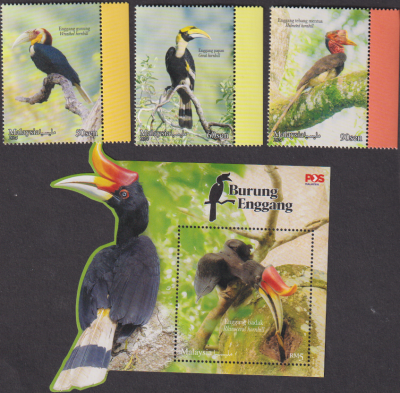 Malaysia  2024  4 W. + 1 Bl.  **  Hornvögel