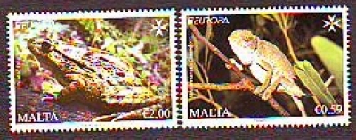Malta  2021  2 Werte  **  Chamäleon / Scheibenzüngler / Europa