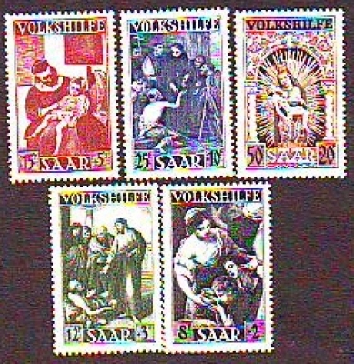 Saarland  1949  5 Werte  **  Gemälde 1