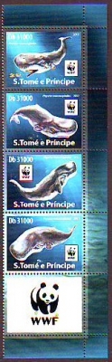 Sao Tome und Principe  2017  4 Werte  **  ZD  Pottwal  WWF