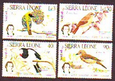 Sierra Leone  1085  4 Werte  **  Vögel - Audubon