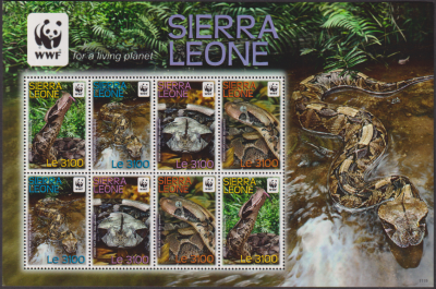 Sierra Leone  2011  8 Werte  **  KLB  Gabunviper  WWF