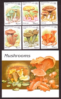 Afghanistan  1998  6 W. + 1 Bl.  **  Pilze