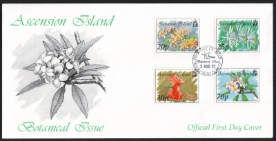 Ascension  1993  4 Werte auf 1 FDC  Heimische Blüten