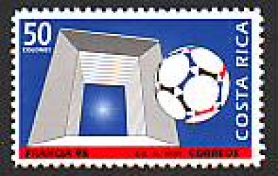 Costa Rica  1998  1 Wert  **  WM  Frankreich