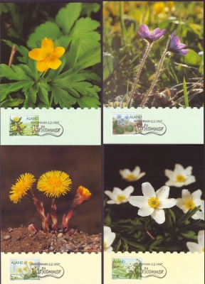 Finnland - Aland  1997  4 Werte auf 4 MK  Frühlingsblumen