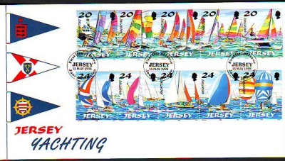 Jersey  1998  10 Werte auf  1 FDC  Segelregatta