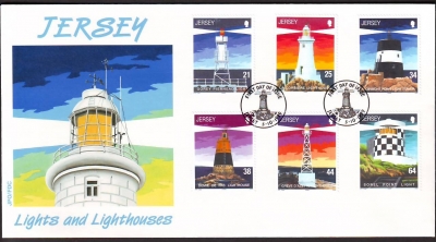 Jersey  1999  6 Werte auf 1 FDC  Leuchttürme