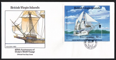 Jungferninseln  1997  1 Block auf 1 FDC  Segeljacht