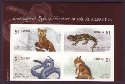 Kanada  2006  4 Werte  **  ZD  Natter / Molch / Fuchs / Marder