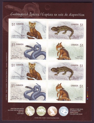 Kanada  2006  8 Werte  **  KLB  Nater / Molch / Fuchs / Marder