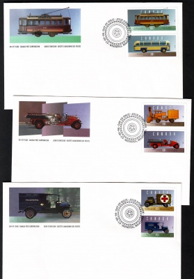 Kanada  1994  6 Werte auf 3 FDC  Autos