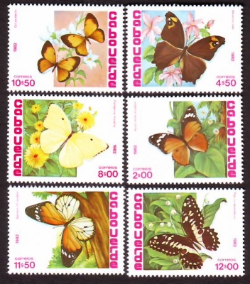Kap Verde  1982  6 Werte  **  Schmetterlinge