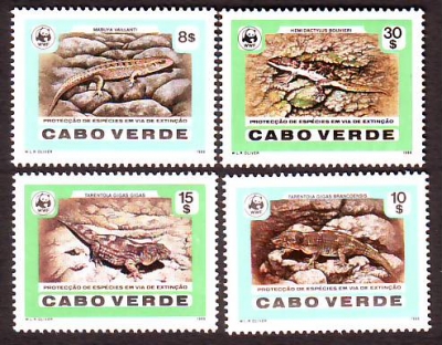 Kap Verde  1986  4 Werte  **  Echsen  WWF