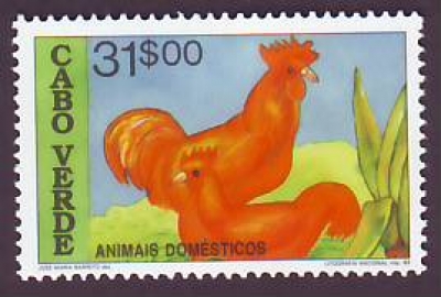 Kap Verde  1992  1 Wert  **  Hühner