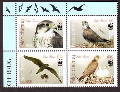 Kirgisien  2009  4 Werte  **  ZD  Sakerfalke  WWF