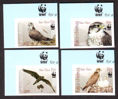 Kirgisien  2009  4 Werte  **  B  Sakerfalke  WWF