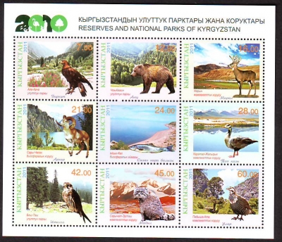 Kirgisien  2011  9 Werte  **  KLB  Vögel und Säugetiere