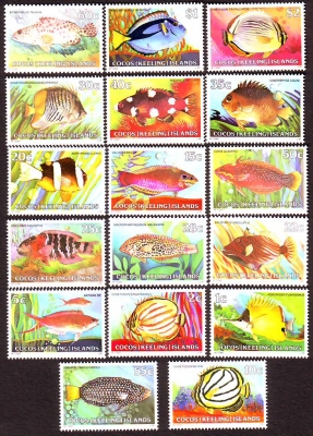 Kokos - Inseln  1979  17 Werte  **  Meeresfische  FM