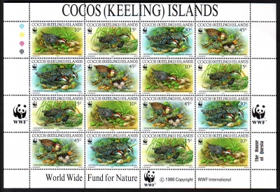 Kokos - Inseln  1992  16 Werte  **  KLB  Cocos-Binderalle  WWF