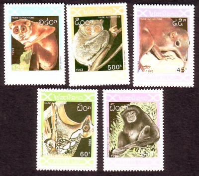Laos  1993  5 Werte  **  Heimische Wildtiere