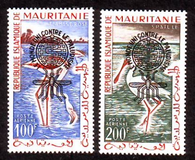 Mauretanien  1962  2 Werte  **  Flamingo / Löffler