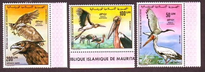 Mauretanien  1976  3 Werte  **  Adler / Storch