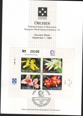Mikronesien  1995  4 Werte auf 1 ETB  KLB  Orchideen