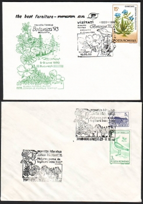 Rumänien  1993  2 Briefe Pilzsonderstempel
