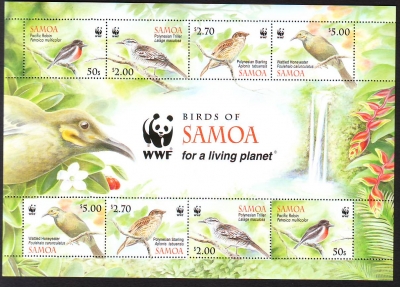 Samoa  2009  8 Werte  **  KLB  Heimische Landvögel  WWF