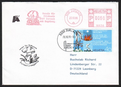 Schweiz  1995  1 Brief  Pilzstempel