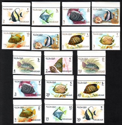 Sharjah  1966  17 Werte  **  Tropische Fische