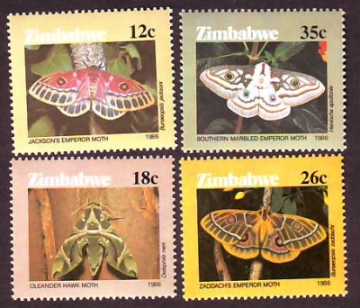 Simbabwe  1986  4 Werte  **  Schmetterlinge