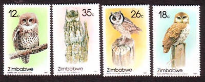 Simbabwe  1987  4 Werte  **  Eulen