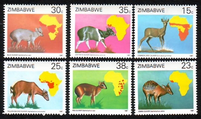 Simbabwe  1987  6 Werte  **  Ducker