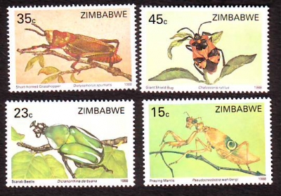 Simbabwe  1988  4 Werte  **  Insekten